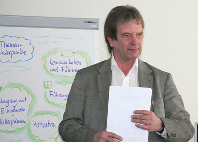 Jürgen Burberg während eines Führungskräfte-Workshops für Jafra Cosmetics im Februar 2010 in München