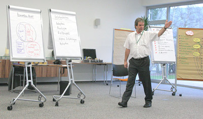 Jürgen Burberg während eines Präsentationsworkshops für das Kuratorium für Dialyse e.V. im Dezember 2009